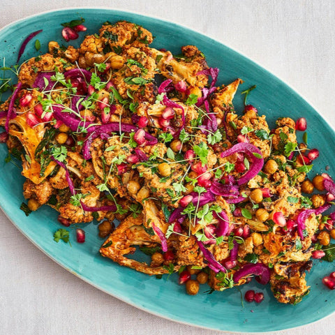 Harissa & Tahini Charred Cauliflower Salad