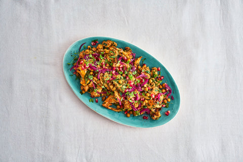 Harissa & Tahini Charred Cauliflower Salad