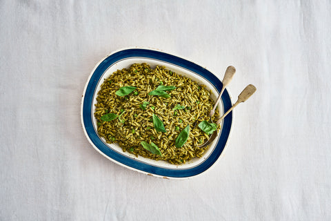Basil & Walnut Pesto Orzo Salad