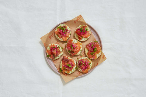 Smoked Salmon Open Mini Bagels (x20)