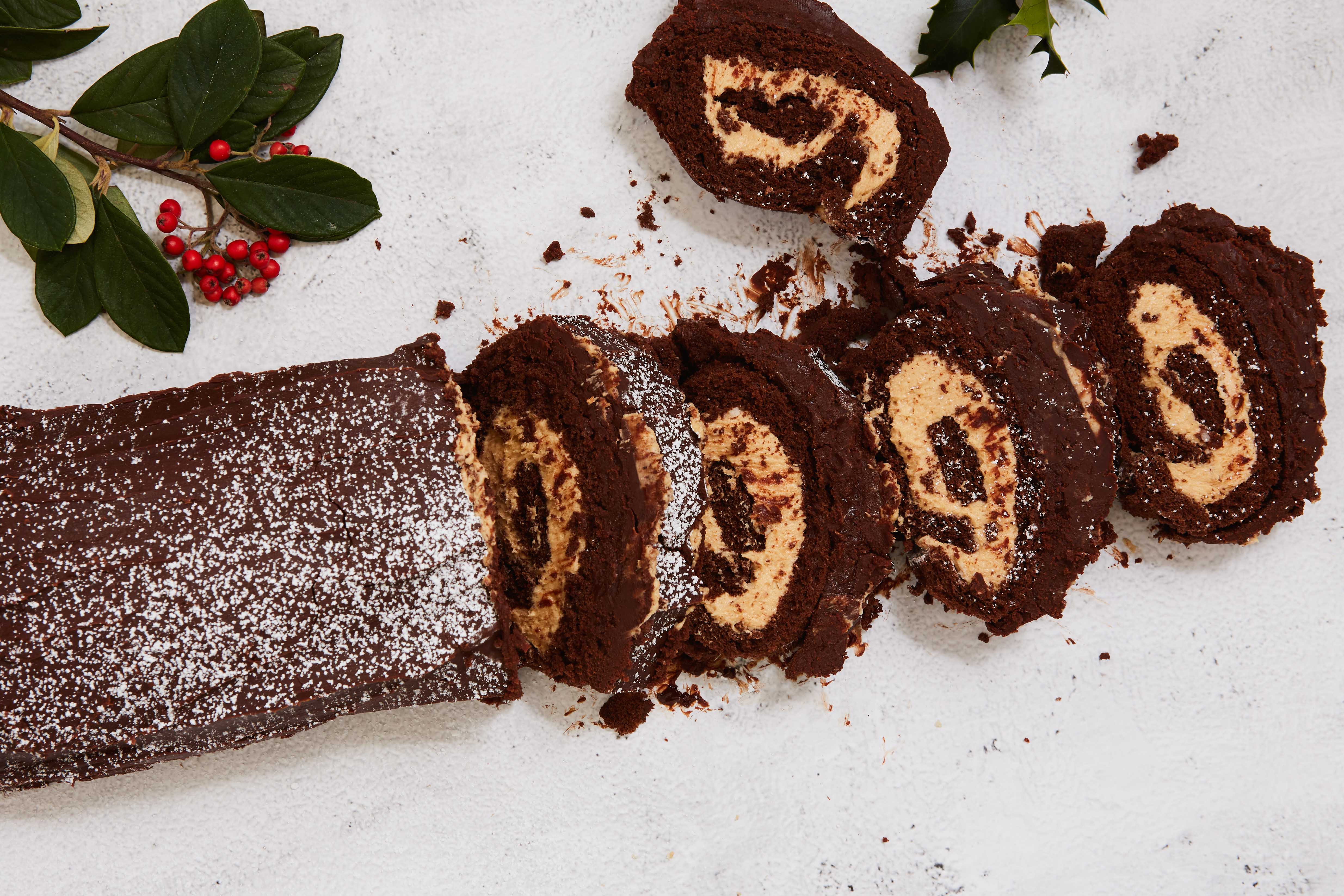 Dark Chocolate & Salted Caramel Yule Log PIQUE